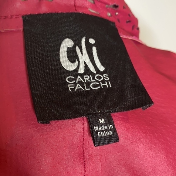 Carlos Falchi Sz M Raspberry Pink Suede Jacket Coat - Picture 11 of 14